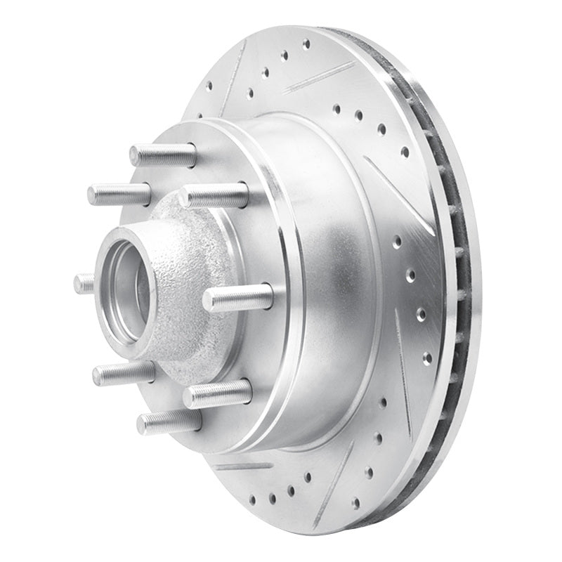R1 Concepts R1 95-04 Ford E-250 Econoline Front Left Drilled & Slotted Silver Brake Rotor