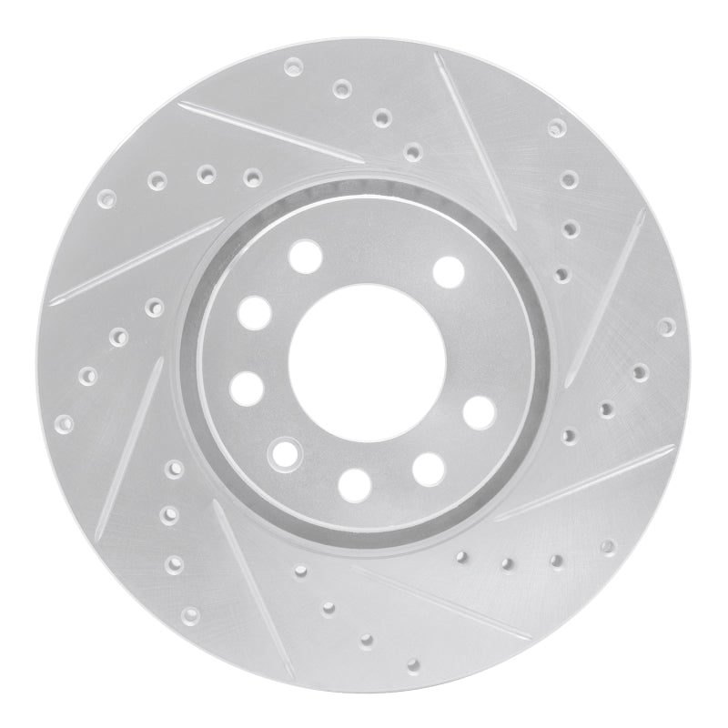 R1 Concepts R1 03-11 Cadillac BLS (Mexico) Front Right Drilled & Slotted Silver Brake Rotor