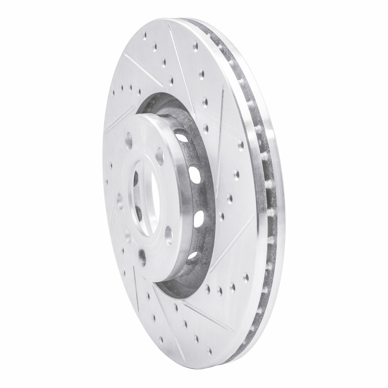 R1 Concepts R1 97-06 Audi A6 Quattro Front Right Drilled & Slotted Silver Brake Rotor