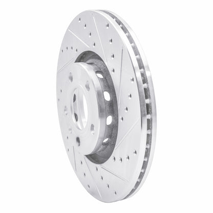 R1 Concepts R1 97-06 Audi A6 Quattro Front Right Drilled & Slotted Silver Brake Rotor