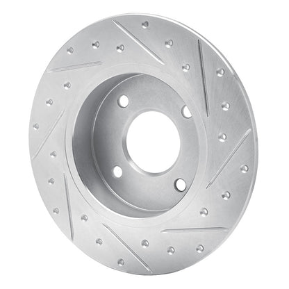R1 Concepts R1 04-06 Nissan Sentra Rear Left Drilled & Slotted Silver Brake Rotor