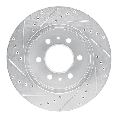 R1 Concepts R1 09-09 Ford F-150 RWD Front Right Drilled & Slotted Silver Brake Rotor