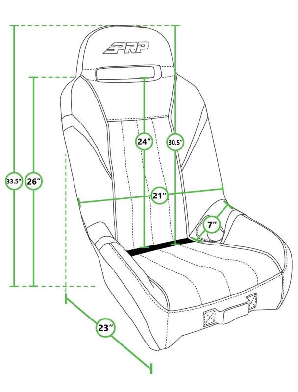 PRP Seats PRP Polaris RZR PRO XP/PRO R/Turbo R GT/S.E. Suspension Seat- Black/Gray