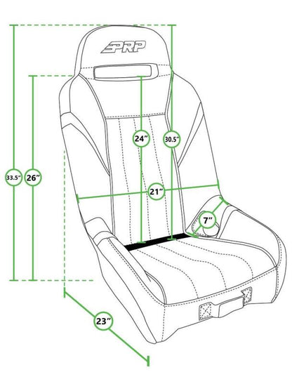 PRP Seats PRP Polaris RZR PRO XP/PRO R/Turbo R GT/S.E. Suspension Seat- Black/Gray