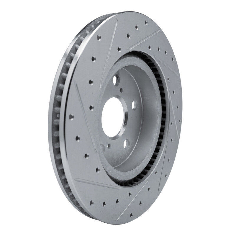 R1 Concepts R1 18-25 Lexus UX250h Front Right Drilled & Slotted Silver Brake Rotor