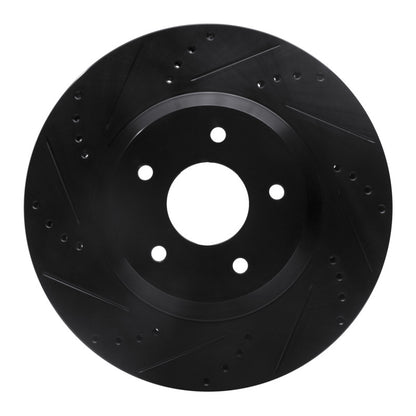R1 Concepts R1 88-96 Chevrolet Corvette Right Front Drilled & Slotted Black Brake Rotor