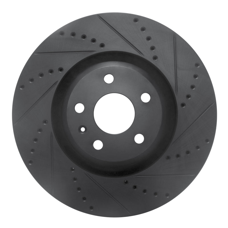 R1 Concepts R1 08-11 Audi TTS Quattro Front Right Drilled & Slotted Black Brake Rotor