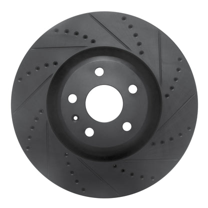 R1 Concepts R1 08-11 Audi TTS Quattro Front Right Drilled & Slotted Black Brake Rotor