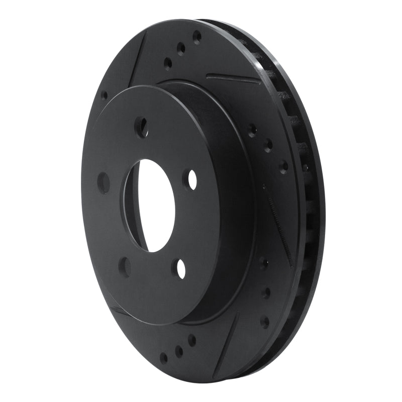 R1 Concepts R1 90-92 Ford Taurus SHO Rear Left Drilled & Slotted Black Brake Rotor