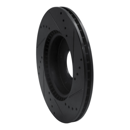 R1 Concepts R1 17-22 Hyundai Ioniq Front Left Drilled & Slotted Black Brake Rotor