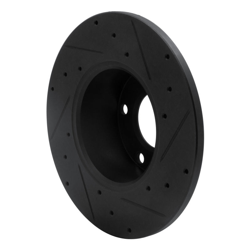 R1 Concepts R1 76-76 BMW 530I Front Left Drilled & Slotted Black Brake Rotor