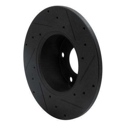 R1 Concepts R1 76-76 BMW 530I Front Left Drilled & Slotted Black Brake Rotor