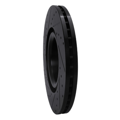 R1 Concepts R1 04-09 Audi S4 Front Right Drilled & Slotted Black Brake Rotor
