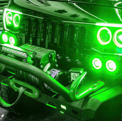 ORACLE Lighting Oracle Vector Jeep Wrangler JK Grille Halo Kit - ColorSHIFT w/ Simple Controller