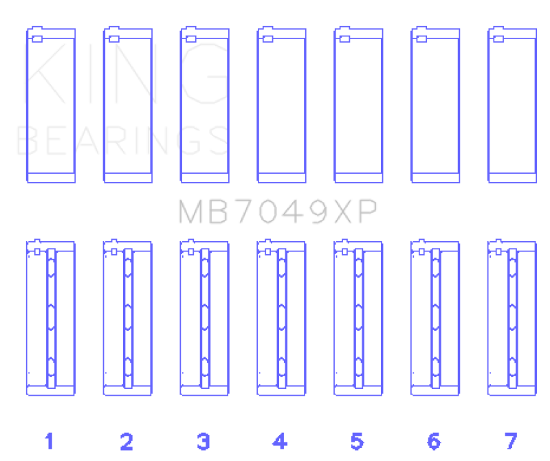 King Engine Bearings Toyota 1FZFE (Size 0.25 Oversized) Performance Main Bearing Set