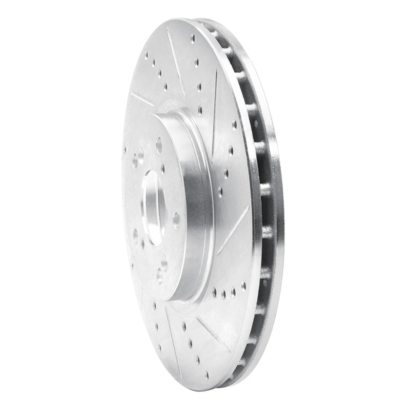R1 Concepts R1 04-08 Acura TL Front Right Drilled & Slotted Silver Brake Rotor
