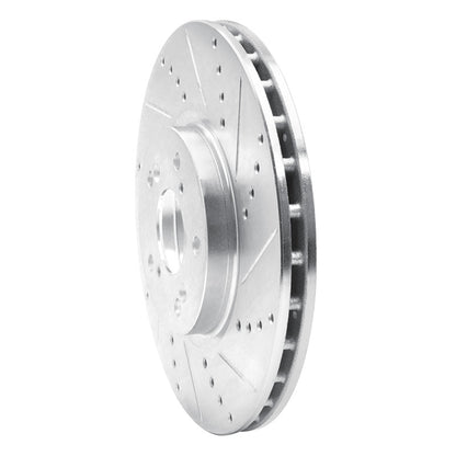 R1 Concepts R1 04-08 Acura TL Front Right Drilled & Slotted Silver Brake Rotor