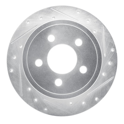 R1 Concepts R1 03-07 Jeep Liberty Rear Right Drilled & Slotted Silver Brake Rotor