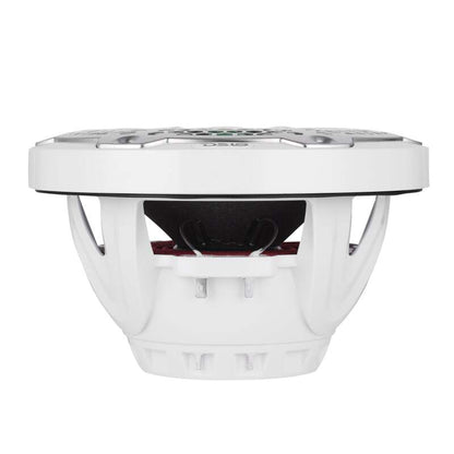 DS18 Hybrid Marine Speaker w/ Driver And RGB LEDs 8in 2-Way 350 Watts RMS 4 ohm White w/ Covers