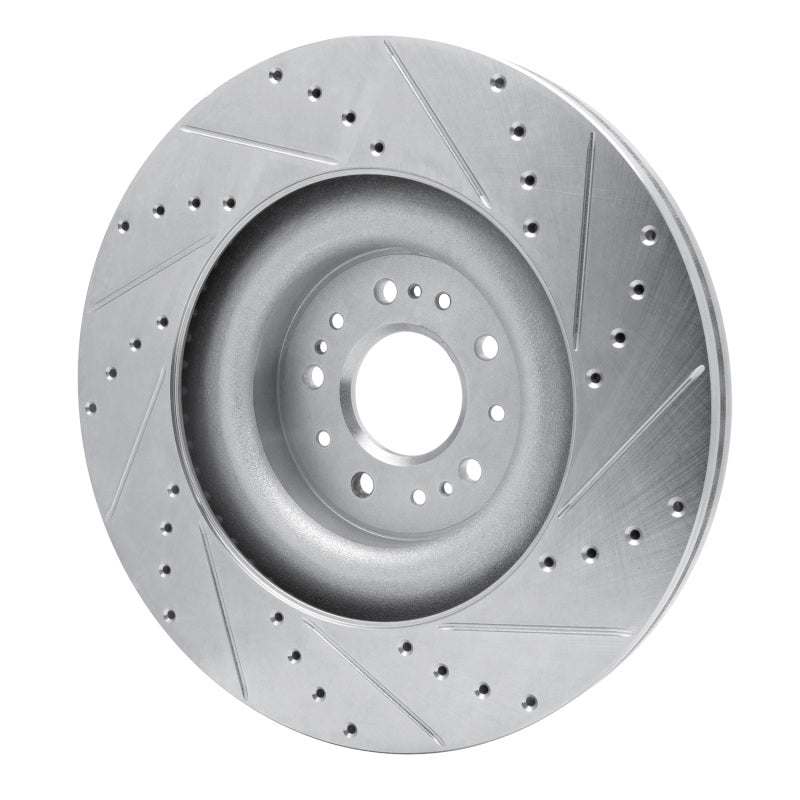 R1 Concepts R1 17-22 Genesis G90 Front Left Drilled & Slotted Silver Brake Rotor