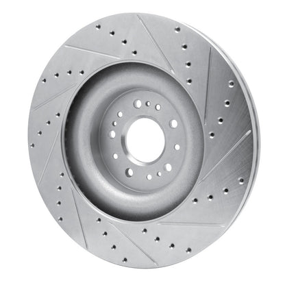 R1 Concepts R1 17-22 Genesis G90 Front Left Drilled & Slotted Silver Brake Rotor