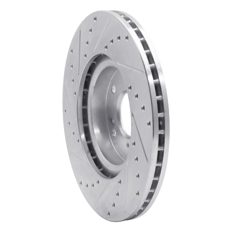 R1 Concepts R1 06-15 Honda Civic Si Front Right Drilled & Slotted Silver Brake Rotor