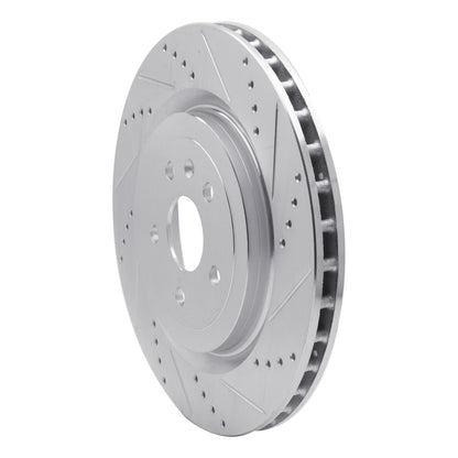 R1 Concepts R1 09-24 Cadillac CTS Rear Right Drilled & Slotted Silver Brake Rotor