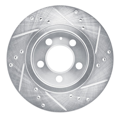 R1 Concepts R1 00-06 Audi TT Quattro Rear Left Drilled & Slotted Silver Brake Rotor