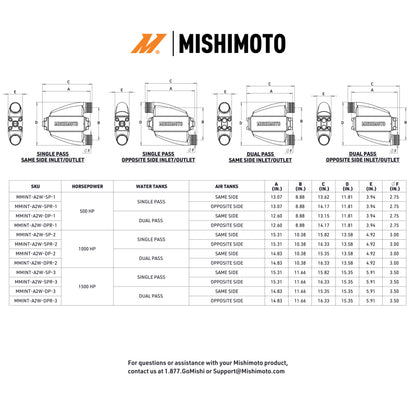 Mishimoto Universal Air-To-Water Intercooler Dual Pass (1500hp) - Same Side Inlet/Outlet