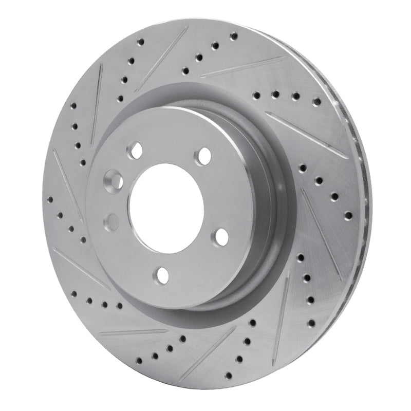 R1 Concepts R1 05-09 Land Rover LR3 Front Left Drilled & Slotted Silver Brake Rotor