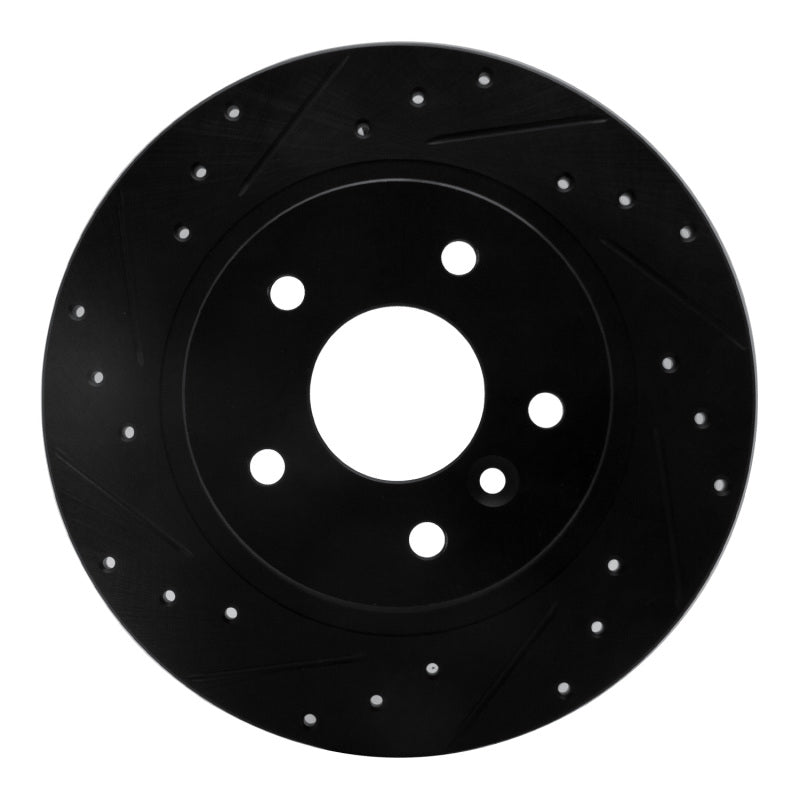 R1 Concepts R1 94-04 Land Rover Discovery Rear Left Drilled & Slotted Black Brake Rotor