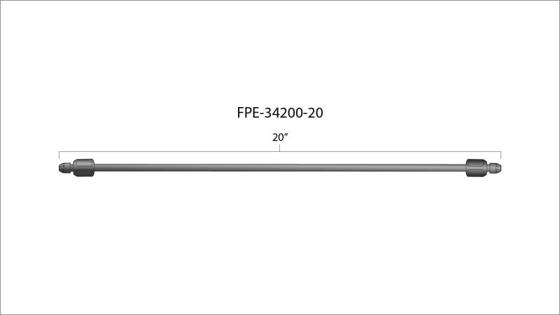 Fleece Performance 20in High Pressure Fuel Line (8mm x 3.5mm Line, M14x1.5 Nuts)