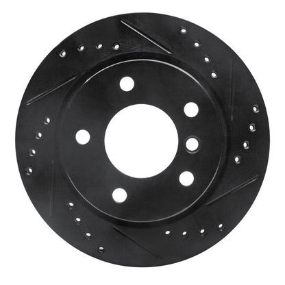 R1 Concepts R1 96-05 BMW 320I (USA/Canada) Rear Right Drilled & Slotted Black Brake Rotor