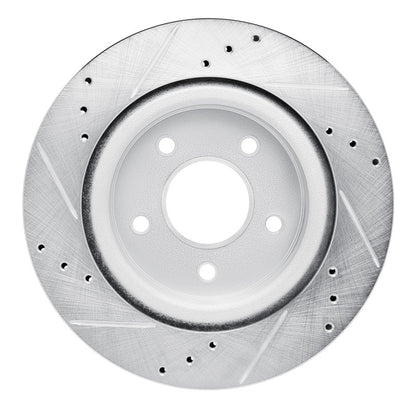 R1 Concepts R1 17-25 Nissan Qashqai (Canada) Rear Right Drilled & Slotted Silver Brake Rotor