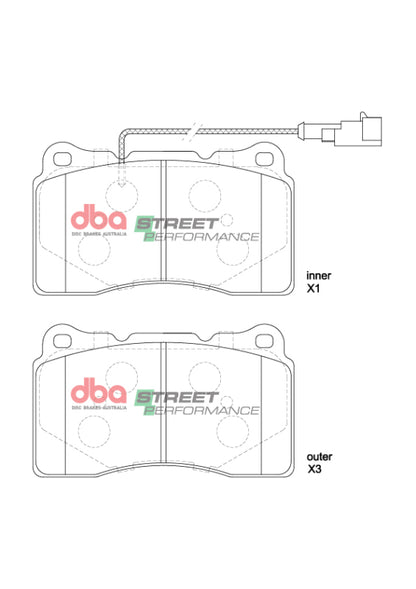 DBA 14-16 Maserati Ghibli (w/345mm Front Rotor) SP Performance Front Brake Pads