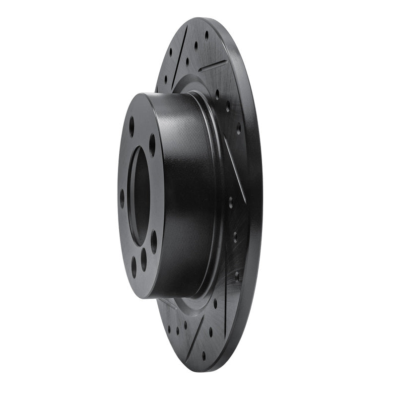 R1 Concepts R1 11-16 Mini Cooper Paceman Rear Left Drilled & Slotted Black Brake Rotor