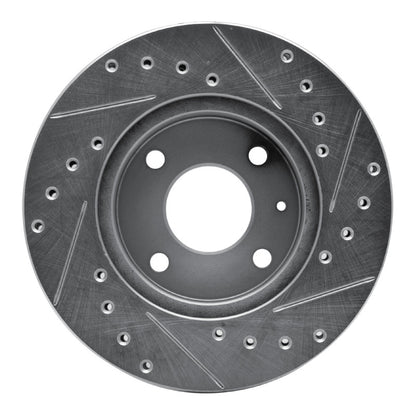 R1 Concepts R1 85-89 Merkur XR4TI Front Left Drilled & Slotted Silver Brake Rotor