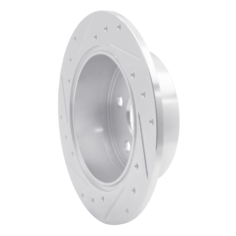 R1 Concepts R1 07-12 Lexus ES350 Rear Right Drilled & Slotted Silver Brake Rotor