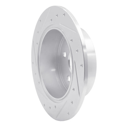 R1 Concepts R1 07-12 Lexus ES350 Rear Right Drilled & Slotted Silver Brake Rotor