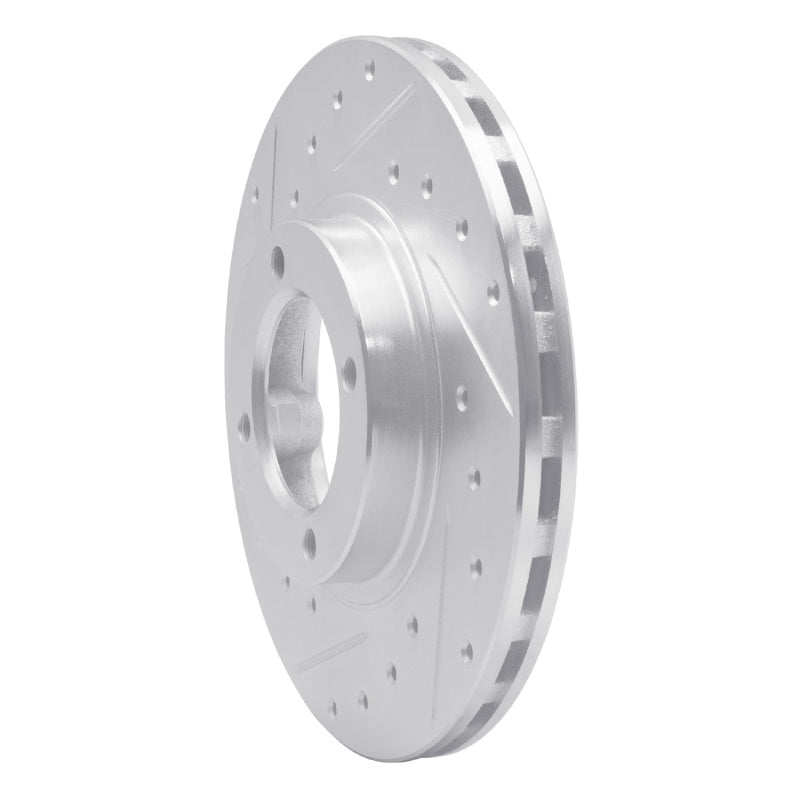 R1 Concepts R1 86-89 Toyota Van Wagon Front Left Drilled & Slotted Silver Brake Rotor