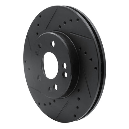 R1 Concepts R1 90-95 Mercedes-Benz E420 Front Left Drilled & Slotted Black Brake Rotor