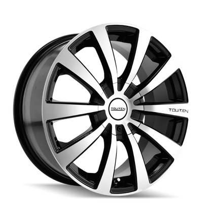 Touren 3130 TR3 16x7 / 5x100/114.3 BP / 42mm Offset / 72.62mm Hub Gloss Black Machined Wheel