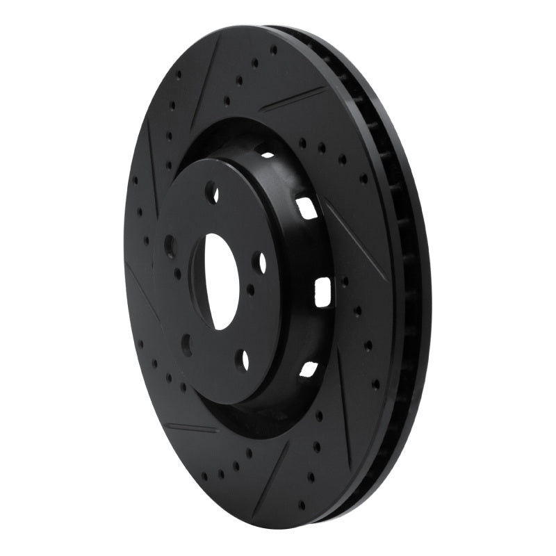 R1 Concepts R1 09-15 Toyota Venza Front Left Drilled & Slotted Black Brake Rotor