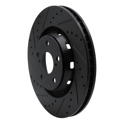 R1 Concepts R1 09-15 Toyota Venza Front Left Drilled & Slotted Black Brake Rotor