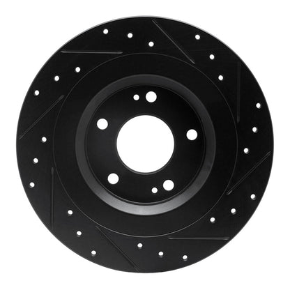 R1 Concepts R1 13-25 Mitsubishi Eclipse Cross Rear Left Drilled & Slotted Black Brake Rotor