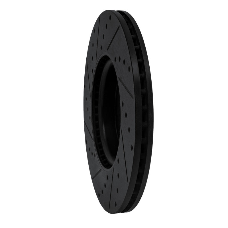 R1 Concepts R1 04-19 Ford Transit Connect Front Right Drilled & Slotted Black Brake Rotor