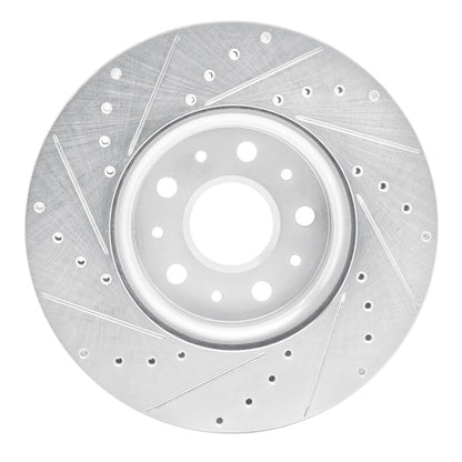 R1 Concepts R1 16-25 Cadillac CT5 Front Right Drilled & Slotted Silver Brake Rotor