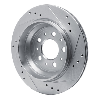 R1 Concepts R1 00-00 Volvo V70 Rear Left Drilled & Slotted Silver Brake Rotor