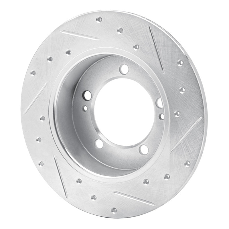 R1 Concepts R1 90-94 Eagle TALON Rear Left Drilled & Slotted Silver Brake Rotor