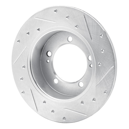 R1 Concepts R1 90-94 Eagle TALON Rear Left Drilled & Slotted Silver Brake Rotor